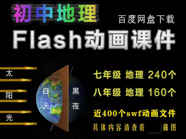 初中地理flash动画课件近400个swf格式动画交互演示590M资源