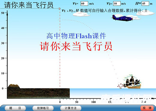 高中物理flash课件-曲线运动合成